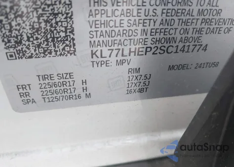 2025 Chevrolet Trax Fwd Lt from USA, damaged, VIN KL77LHEP2SC141774